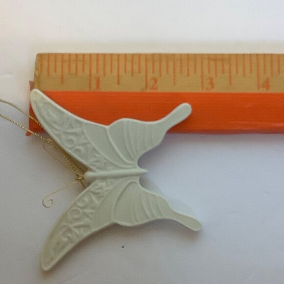 Vtg Demdaco Christmas Wishes Butterfly Ornament Porcelain Miracles 3" x 3" - Picture 8 of 8